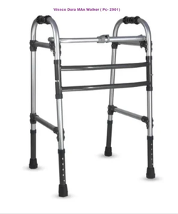 Height Adjustable Light Weight Foldable <b>Walker</b> Blue Silver <b>Frame</b> Home Use Manual Mobility Aid with 120kg Capacity - Product Image 3