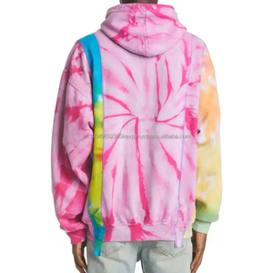 420 GSM sol desteñido lavado ácido Vintage de gran tamaño 100% algodón Terry gota hombro Unisex hombres mujeres Y2k tie Dye sudaderas con capucha fabricante - Product Image 5