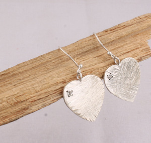 925 Sterling <b>Silver</b> Heart Earrings Minimalist Love Shape <b>Stud</b> Earrings Handmade <b>Silver</b> Jewelry for Women Wholesale Jewelry - Product Image 5