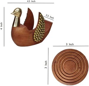 Sous-verres en bois de style bohème, faits à la main, écologiques, non toxiques et lavables, forme/taille réglables, épaisseur 10 mm - Product Image 6