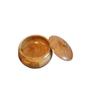 Boîte à roti en bois artisanale avec couvercle décoratif floral, conteneur de rangement pour chapati, pour la cuisine et la salle à manger - Product Image 1