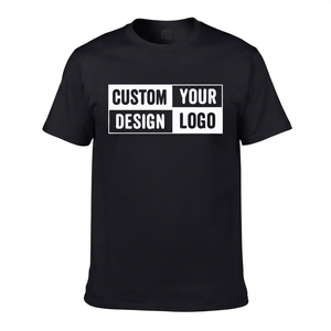 Camiseta Negra Personalizada para Hombre, Manga Corta, Cuello Redondo, Corte Regular, Logotipo Impreso en la Espalda, Estilo Casual, Algodón Jersey - Product Image 2
