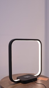 Modern Minimalist Simple Square LED Table <b>Lamp</b> Black Metal Button Control Dimmable <b>Warm</b> White 3000K Bedroom Living Room - Product Image 2