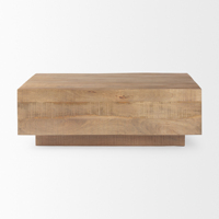 Table basse carrée en bois de manguier massif, finition naturelle, faite à la main, écologique et durable, pour salon ou bureau à domicile