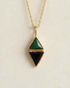 Malachite Tourmaline Pendant <b>Necklace</b> Natural Green Black Gemstone Jewelry Healing Energy Gift Wholesale Supplier - Product Image 2