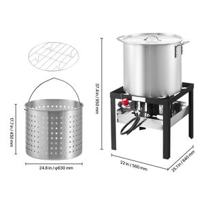 Kit per bollire frutti di mare da 5 litri in ferro con scolapasta e cestello per granchi, gamberi e aragoste - Product Image 2