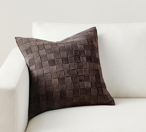 Cojín Decorativo Rectangular Color Crema y Negro, Extraíble y Lavable, Estilo Bohemio, Tejido en Lyocell/Algodón, con Patrón de Plantas Bordado - Product Image 1