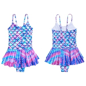 2-10 púrpura niños niñas de una pieza <span class=keywords><strong>sirena</strong></span> escamas de pescado estampado traje de baño mono surf traje de baño playa para Piscina de entrenamiento - Product Image 2
