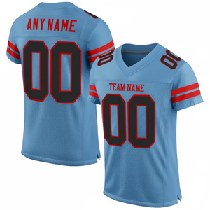 Wholesale <b>Men's</b> American Football Jersey Heat-Transfer <b>Printed</b> Plus Size Short Sleeves 100%Polyester UV Protection Sports Jersey - Product Image 2