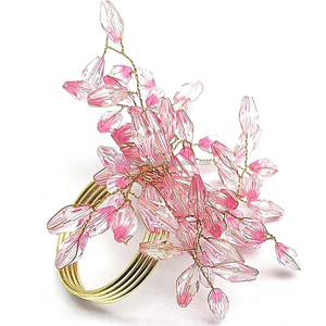 Nouvelle Collection de ronds de serviette perlés décoratifs Multi couleur pas cher prix fleur ronds de serviette pour les mariages mignon porte-serviettes - Product Image 2