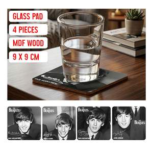 PACK DE MERCHANDISES LES BEATLES : porte-clés, plaque en verre et boîte colorée artisanale - Product Image 2