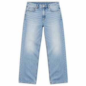Jean cargo gris clair avec poches à rabat latérales, coupe fuselée, en denim, style utilitaire, décontracté, streetwear, mode, vente en gros, fournisseur personnalisé - Product Image 3