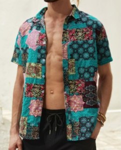 เสื้อฮาวายชาย ลายดอกไม้ แบบติดกระดุม เสื้อเชิ้ตชายหาดน้ำหนักเบาสำหรับวันหยุดฤดูร้อน - Product Image 3