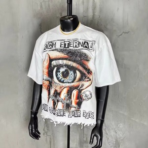 เสื้อยืดผู้ชายทรงบ็อกซี่โอเวอร์ไซส์คุณภาพสูงแบบสั่งทำพิเศษ ผ้าคอตตอน 100% แบบครอป ล้างสีแบบแอซิดวอช เนื้อผ้าวอร์สเต็ด เป็นมิตรต่อสิ่งแวดล้อม ระบายอากาศได้ดี - Product Image 2