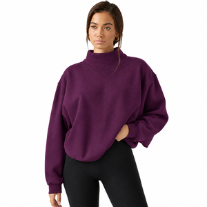 Sweat-shirt à col montant surdimensionné, léger, personnalisé, respirant et à séchage rapide, dernier design, nouveau style, pour femmes - Product Image 1