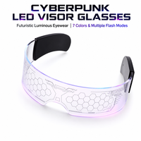 Lunettes LED lumineuses colorées à technologie nid d'abeille, double commande, 12 modes, essentielles pour les festivals de musique, les boîtes de nuit et les soirées.