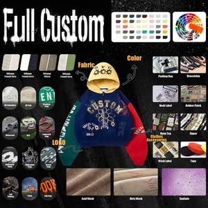 เสื้อฮู้ดซิปพิมพ์ลายตามสั่งสำหรับผู้ชาย ทรงโอเวอร์ไซส์ สไตล์สตรีทแวร์ ผ้าฝ้ายฟลีซ เสื้อกันหนาวมีฮู้ด สำหรับใส่ในฤดูใบไม้ร่วง - Product Image 5