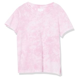 Camiseta de Moda para Mujer, Color Rosa Tie Dye, Cuello Redondo, Manga Corta, Corte Holgado, Informal, Primavera Verano, 100% Algodón Jersey, Transpirable - Product Image 5