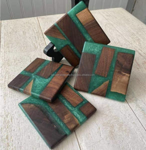 Sous-verres en bois et résine au design moderne, nouveaux modèles de tapis et dessous de tasse pour café, vente en gros, sous-verres en bois et résine au design innovant - Product Image 1