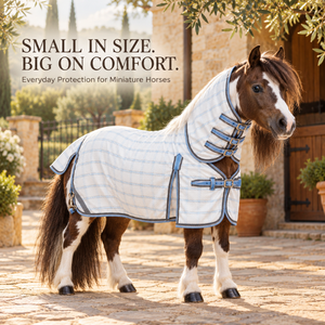 Couverture combinée pour cheval miniature avec col réglable et tissage Ripstop |   Couverture équine avec doublures aux épaules, ajustement sur la poitrine et rabat pour la queue - Product Image 4