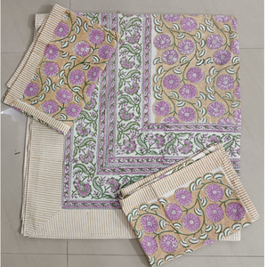 Ensemble de literie 3 pièces en coton 100% de qualité supérieure, imprimé pigmenté classique, taille King (90x108), super doux, respirant, durable, pour usage hôtelier - Product Image 1
