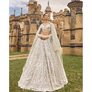 Fiesta china tradicional desgaste Lehenga Choli con trabajo de hilo elegante - Product Image 5