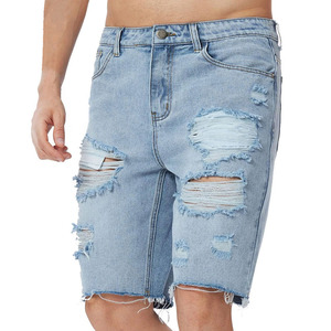 <b>Men's</b> Light Blue Denim summer <b>Shorts</b> Mid Waist Button Fly Casual Style 100% Cotton <b>Woven</b> Breathable Summer Fashion for <b>men</b> - Product Image 1