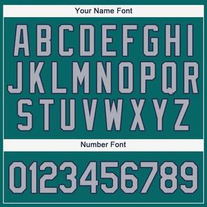 Camiseta de Fútbol Personalizada con Sublimación, Color Verde Azulado, Gris y Azul Marino, Uniforme Deportivo de Equipo, Transpirable, de Poliéster, Cuello en V, con Botones, para Hombre - Product Image 4