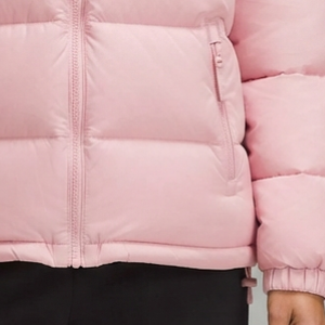 Chaqueta Acolchada Rosa con Cuello Alto, Ligera, de Poliéster, para Invierno, Cierre de Cremallera, Corte Regular, Unisex, Ropa Casual para Exteriores - Product Image 6