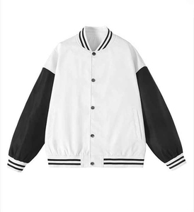 OEM Wholesale Men's Varsity <b>Jacket</b> Customized Front Breathable High Street Style <b>Waterproof</b> Leather Woven Winter Plus Size - Product Image 3