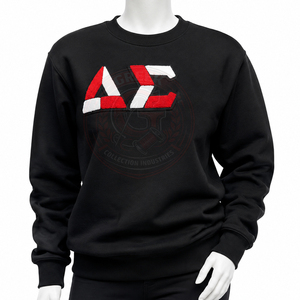 Custom Red and White Delta Chenille Patch Sorority DST <b>Pullover</b> black Sweatshirts <b>Jumper</b> 100% cotton fleece women's hoodies - Product Image 6