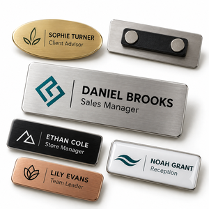 Placa de Identificación de Acero Inoxidable, Personalizada con Nombre Grabado, Etiqueta con Nombre para Empleados, Logotipo OEM, Fabricante Mayorista - Product Image 1