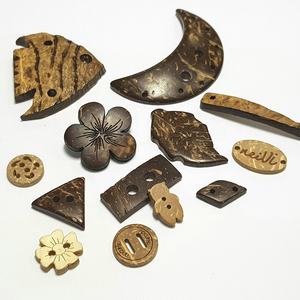 Hebilla de botón de coco láser, material natural, bonito - Product Image 3