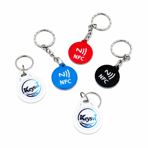 Porte-clés NFC en PVC époxy personnalisé CALA, NTAG213, étanche, étiquette intelligente RFID, réinscriptible et programmable, 28x31,5 mm - Product Image 1