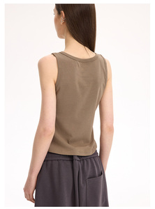 Débardeur décontracté uni pour femmes et jeunes filles, coupe ajustée, sans manches, style sport - Product Image 4