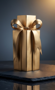 Caja de Regalo de Aluminio Dorado de Lujo, Recipiente Decorativo con Forma de Caja, Centro de Mesa Festivo Navideño, Figura Decorativa para Mesa, Adorno Decorativo para el Hogar - Product Image 3