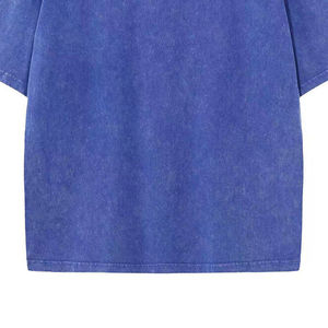 T-shirt homme vintage d'été de haute qualité à manches courtes, coupe classique, délavé à l'acide, 100% coton toile respirant 220g, col contrastant - Product Image 3