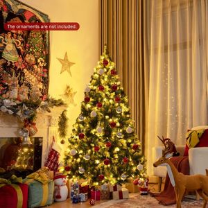 Albero di Natale Artificiale Pre-Illuminato con Effetto Neve e Bacche Rosse, Luci LED, Decorazione Premium per Interni, Opzioni da 5-8 Piedi con Rami Pieghevoli - Product Image 5