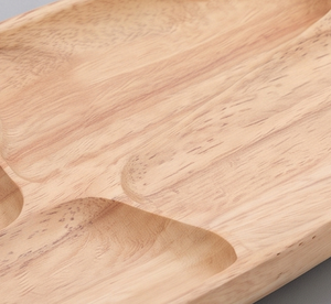 Assiette de service en bois en forme de feuille, design minimaliste fait main, motif végétal, pour la maison, les restaurants et les événements - Product Image 2