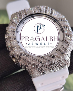 นาฬิกา Pragalbh Jewels ประดับเพชรแบบ Iced Out พร้อมเพชรโมอิสซาไนต์ฝังแบบไมโครพาเว่ ตัวเรือนสแตนเลสสตีลสุดหรู สไตล์ฮิปฮอปสำหรับผู้ชาย - Product Image 4