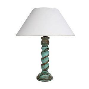 <b>Rustic</b> Vintage Round <b>Table</b> Lamp Beige Fabric Drum Shade Decorative <b>Bedside</b> Floor Lamp for Bedroom Living Room All Seasons - Product Image 6