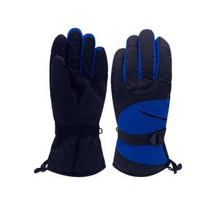 Guantes de Cuero para Motociclismo, Esquí y Snowboard, Negros y Azules, para Hombre, Invierno, Deportes al Aire Libre, Resistentes al Viento, con Forro Térmico - Product Image 1