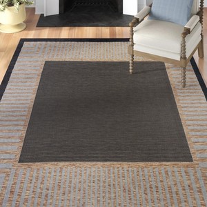 Modern Abstract Machine Made Jute Area Rugs Natural Fiber Oriental Geometric Eco-Friendly <b>Pet</b>-Friendly Low Pile Carpet Bathroom - Product Image 6