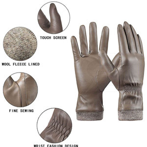 Custom Made Design Low Price High Quality Winter Outdoor Leather <b>Gloves</b> Touchscreen Keeping <b>Warm</b> Top Selling Men - Product Image 4