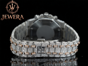 Mossinate Stainless Steel Silver <b>Watch</b> Luxury Timepiece with Real Diamonds and Water Resistant Features <b>for</b> Modern Lifestyles - Product Image 2