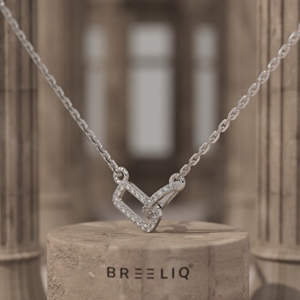 Collier pendentif entrelacé en or 14 carats avec diamant de laboratoire, design minimaliste, chaîne avec fermoir, pour femme, fournisseur OEM - Product Image 2