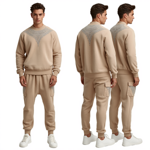 Traje Deportivo con Cristales de Imitación Estilo Imperial para Hombre, Ropa Urbana Premium, Precio de Mayoreo en Oferta - Product Image 2
