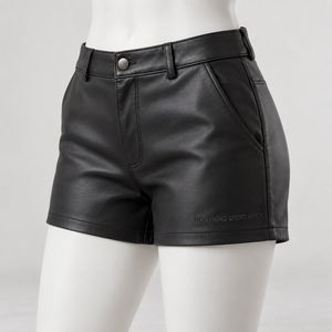 Custom Women's <b>Black</b> <b>Leather</b> <b>Shorts</b> High Waist PU <b>Faux</b> <b>Leather</b> Fashion <b>Shorts</b> OEM Private Label Manufacturer Wholesale Suppliers - Product Image 3