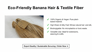 Fibres capillaires naturelles de banane, extensions de cheveux vegan durables, fibres de tige de banane brutes et organiques, fibres textiles biodégradables en vrac - Product Image 6
