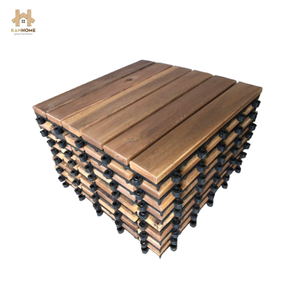 Kanhome กระเบื้องปูพื้นไม้อาคาเซีย6ชิ้น T6A2ทันสมัยป้องกันการลื่นหนา300x300X24มม. สำหรับพื้นที่กลางแจ้ง - Product Image 5